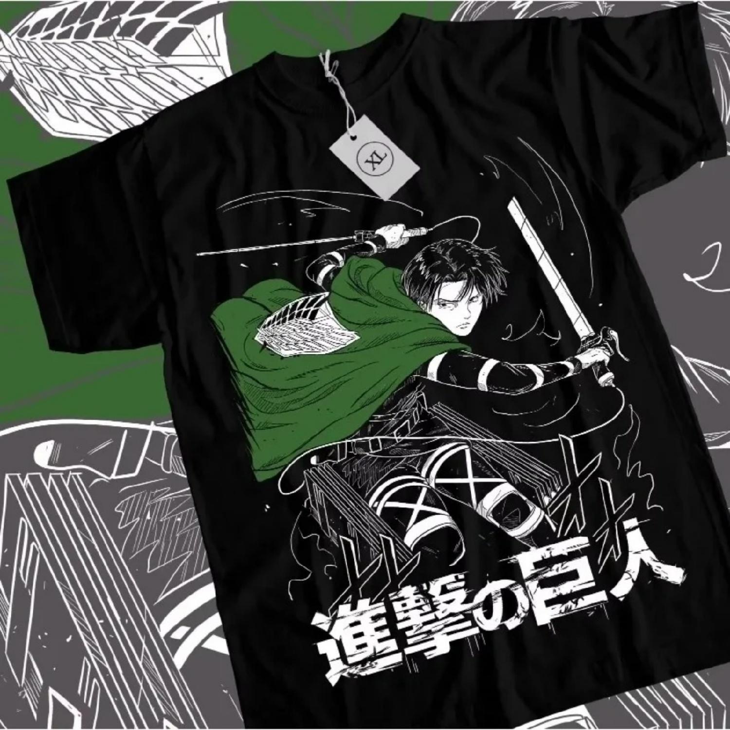 Футболка Леви Атака Титанов Shingeki no Kyojin Аниме AOT Хоррор Футболка Графическая футболка для женщин Футболки для женщин XXXXXL разноцветный
