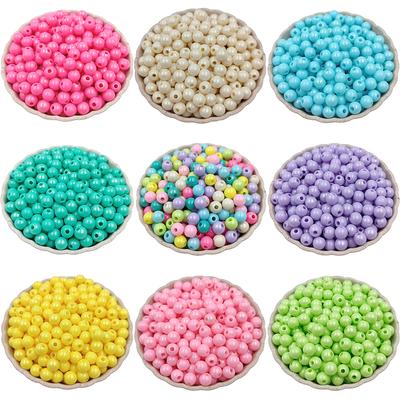 Forniture per feste in casa Perline rotonde Materiale fatto a mano Artigianato Realizzazione di perline acriliche solide color caramella da 6 mm Perline per fai da te 100 pezzi Perline sciolte