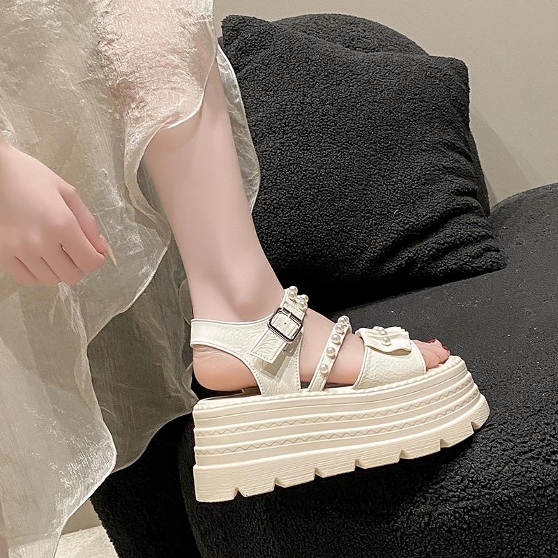 Fashion Women Sandals Summer Open Toe Buckle High Heels Shoes Black Punk Gothic Platform Sandals Sexy Rivets Thick Heels Shoes for Women