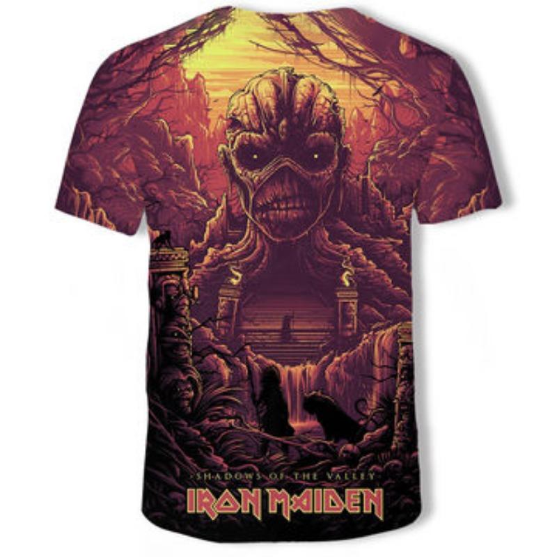 Popular Men's New Living Dead 3 D Printing Rock Round Collar Short Sleeve T-shirt Fashion Leisure T-shirt of Heavy Metals