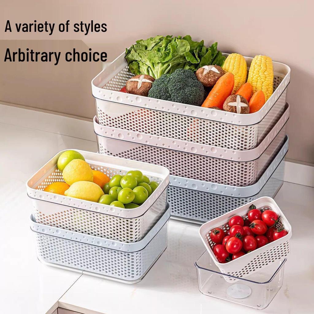 Multi-Functional Double-Layer Kitchen Draining Basket for Dishwashing and Vegetable Cleaning