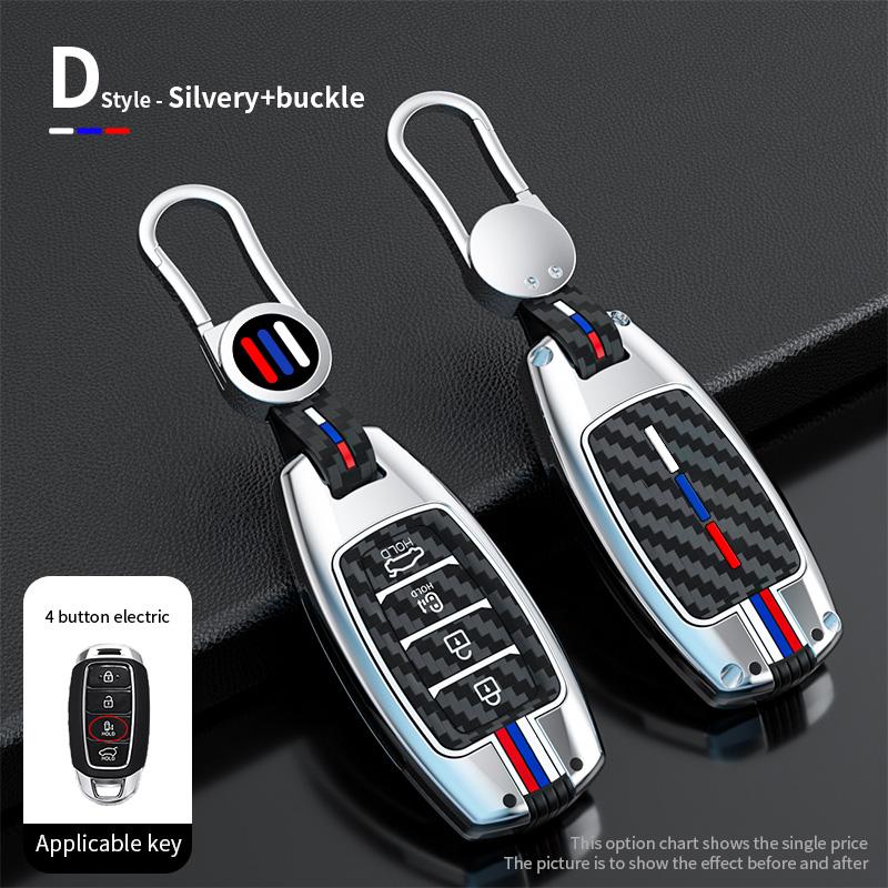 Styling Mouldings Car Alloy Key Case For Hyundai Palisade Grandeur Azera Elantra GT Kona 2018 2019 Smart Remote Fob Protector Co