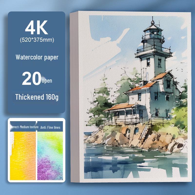 300g Watercolor Postcard Paper - Thick, Medium Rough Texture, Wood Pulp, Square, Blank Cardstock for Painting and Drawing