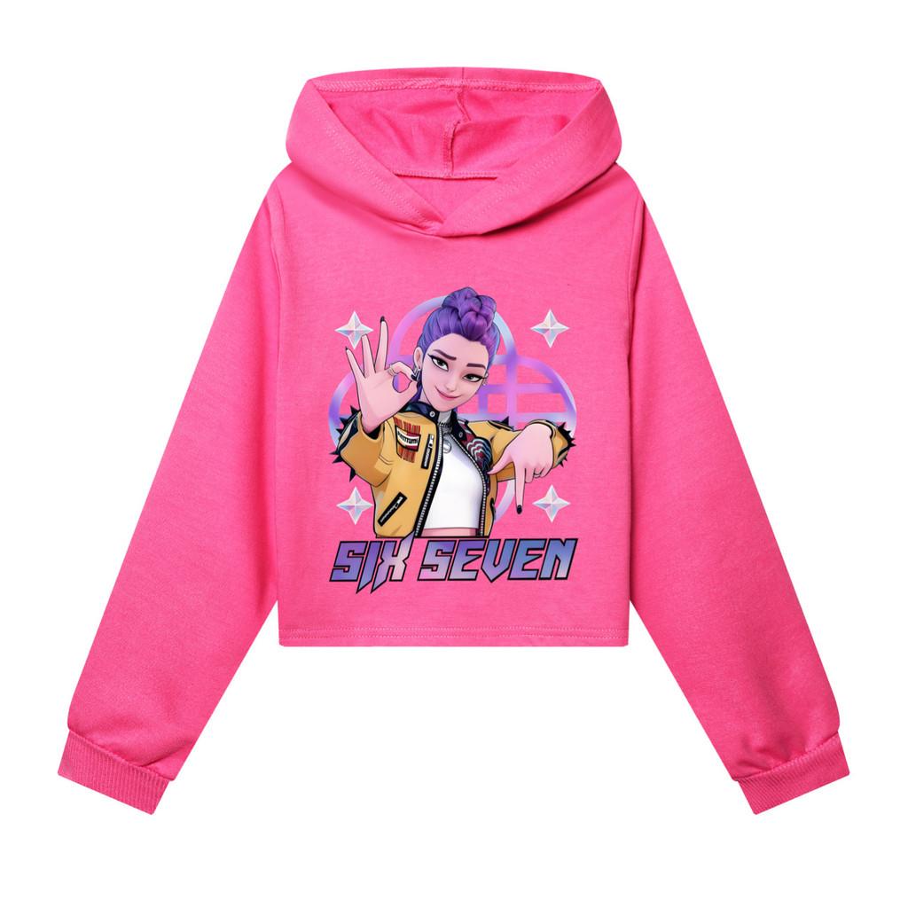 

5232 Kids Girls POP Singer Rumi Mira Zoey Printed Casual Long Sleeves Hoodies Sweatshirt Top 170cm рожевий червоний колір