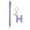 [uxcell] Chaveiro Feminino com Inicial, Letra H, com Glitter e Coração, Acessório para Chave de Bolsa, Lente Terceira, Roxo