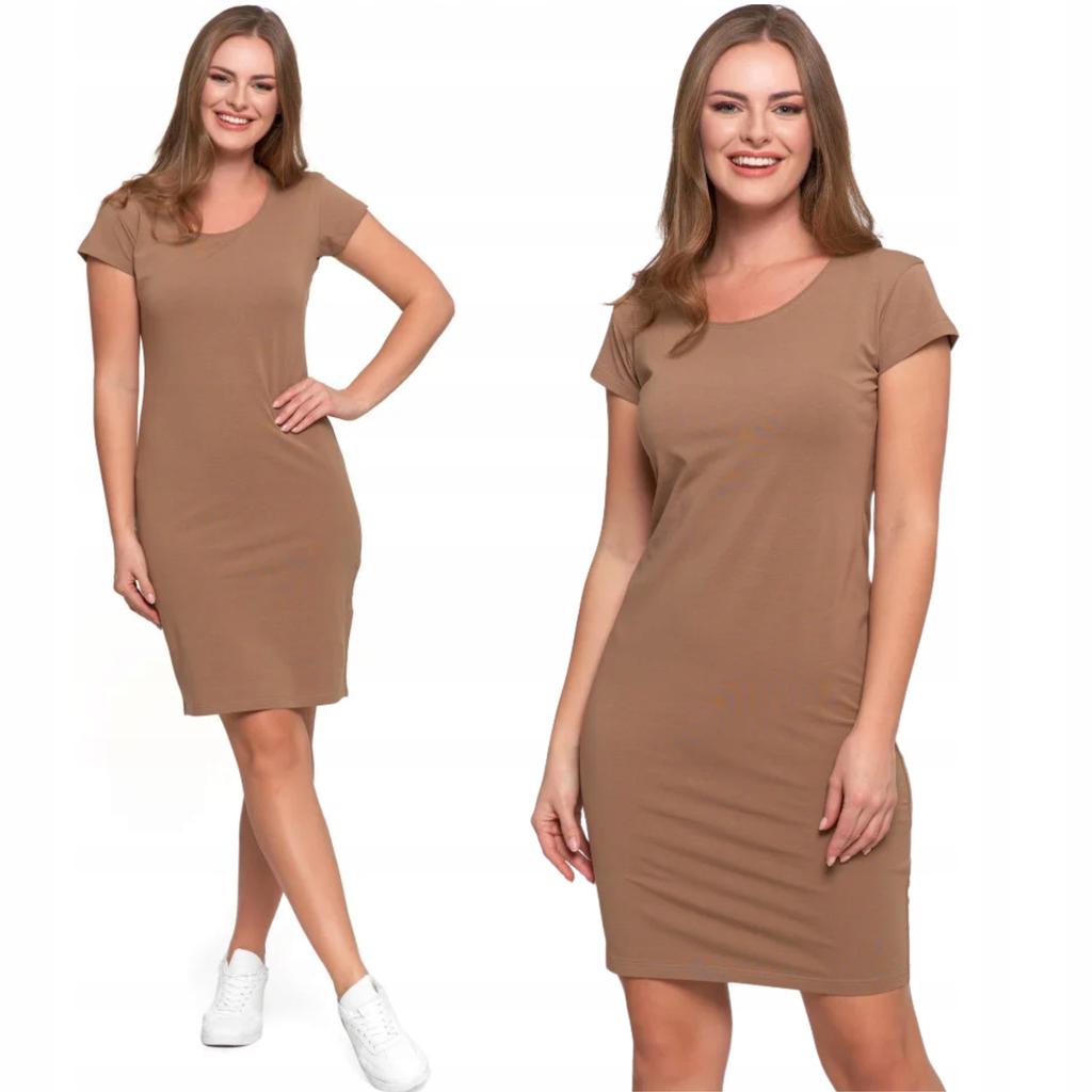 Women's Cotton Tube Dress Above the Knee Comfortable Elegant MORAJ M BEIGE
