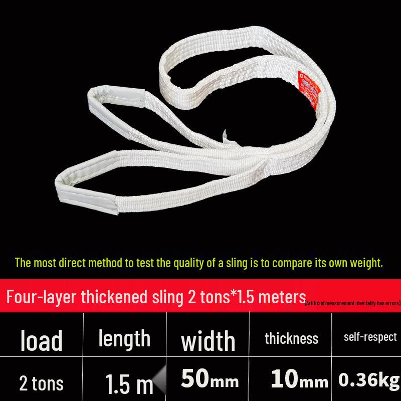 Thickened Acid-Washed Polypropylene Lifting Sling, Canvas Tie-Down Strap for Crane, Hoist, or Forklift