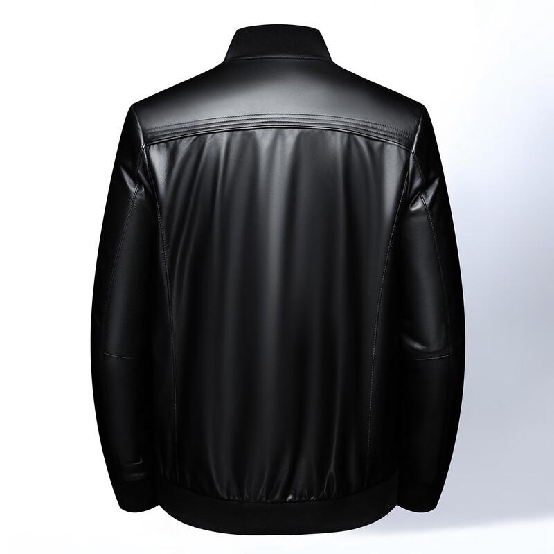 Fu Ting Men's Luxury Sheepskin Leather Baseball Jacket