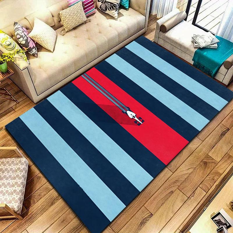 Tappeto Martini Racing per Soggiorno Camera da Letto Casa Decorazione Divano, Tappetino Antiscivolo per Giochi Bambini