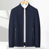 Men's Stand Collar Solid Color Casual Business Jacket for Mid-Aged & Young Adults