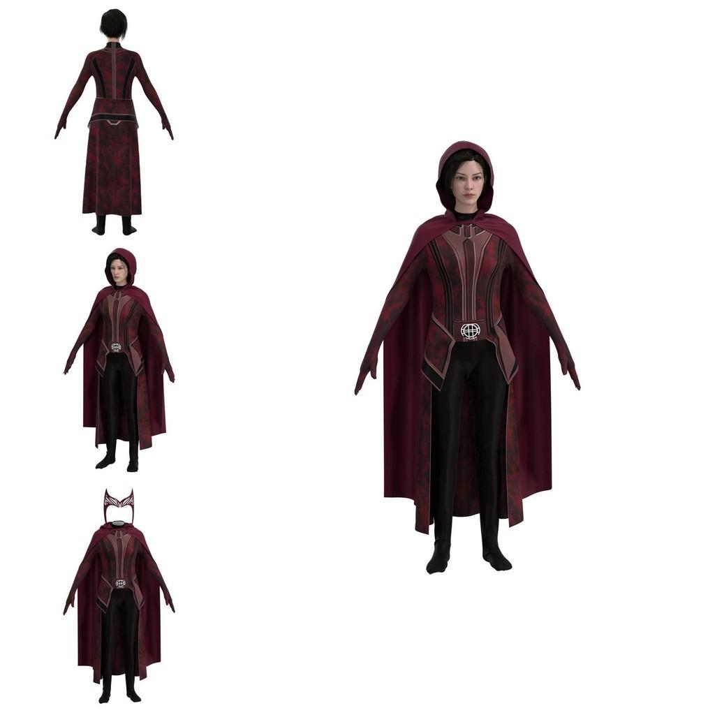 Ous Scarlett Witch Role Play Costume For Adult Children Jumpsuit Headdress And Cloak Included