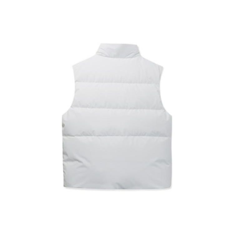 Anta Gilet Senza Maniche in Pile Monocolore con Cerniera Nascosta e Collo Alto da Uomo Bianco 952238901-1