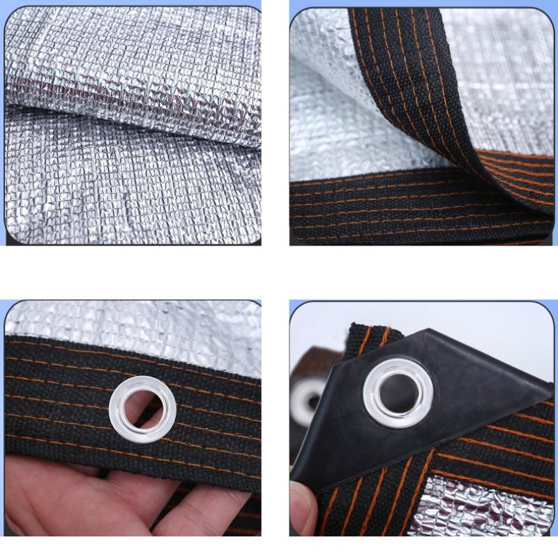 75% Shading Rate Aluminum Foil Sunshade Cloth Heat Insulation Anti-aging Sunscreen Net Outdoor Balcony Flower Planting Reflective Cooling Shading Nets