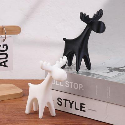 Statua Moderna Minimalista di Cervo Elegante Maschio con Grandi Corna Decorazione Animale Carino per Casa Albero di Natale Scaffale Regalo di Compleanno