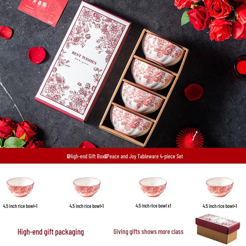 Underglaze Ceramic Bowl Set - Gift Box Tableware Collection