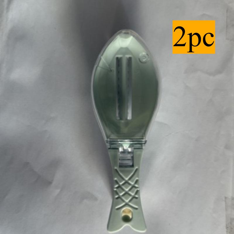 Manual Fish Scaler With Cover Portable Fish Scale Remover Anti Slip Handheld Fish Descaler Scraper Household Kitchen Gadget