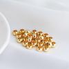 14k Gold-Plated Apple Flat Bead for Large-Hole Leather Rope, Retro DIY Loose Beads