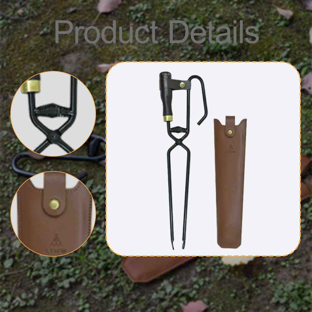Firewood Tongs Clamp Heavy Duty Fire Stoking Tool Fireplace Log Grabber Campfire Tong for