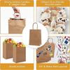 25pcs Kraft Paper Bags for Gifts, Food & Sweets, Strong Carrier Bags with Twisted Handles, Gift Bags for Kid Parties, Weddings, 27x21x11cm