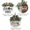 Flower Welcome Sign 2D Flat Wall Art Ornaments Hanging Decoration  Outdoor Decor