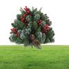 Ground Inserted Christmas Tree Garden Stakes Christmas Tree Stake With Cones, Red Berries Art Decoration Insert Signs Ground