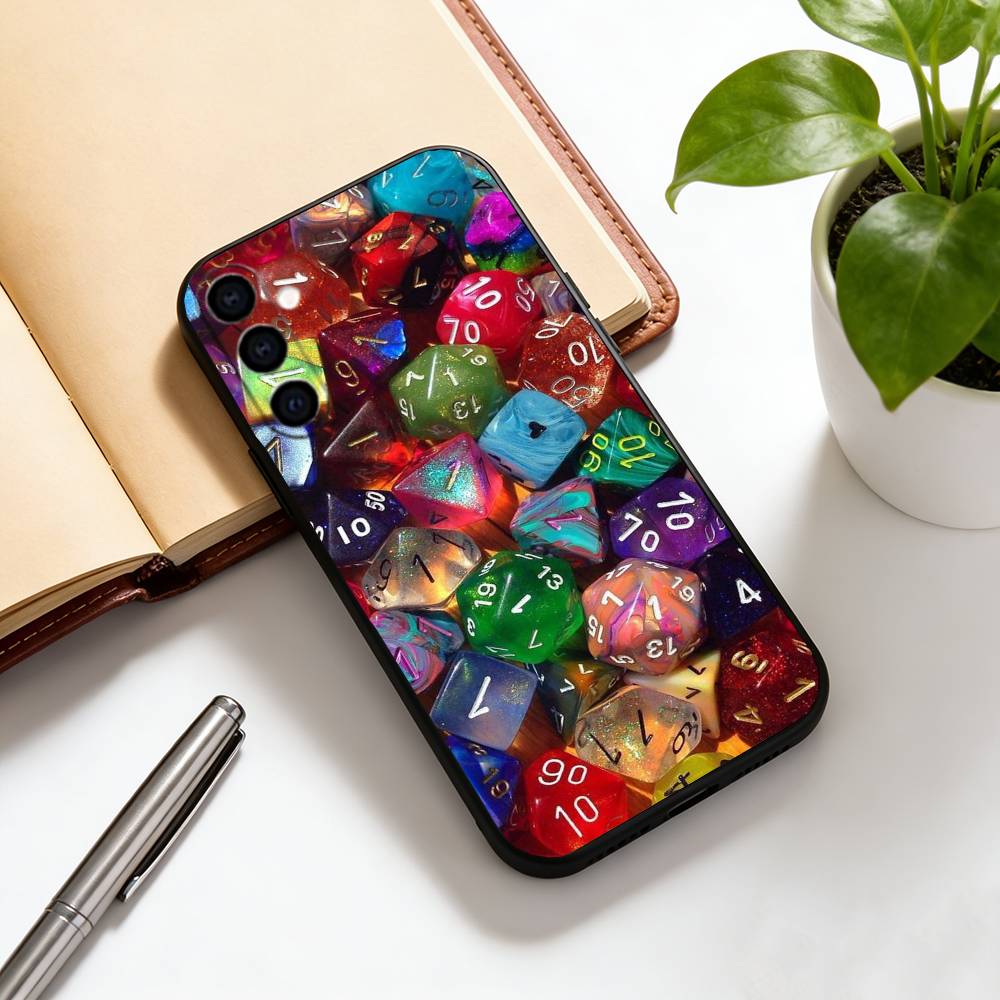 

Dice Phone Case For Samsung Galaxy A73,A72,A71,A70,A53,A52,A51,Others Soft Black Cover Samsung a30 a20