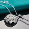 DOTEFFIL 925 Sterling Silver Rose Flower Pendant Necklace for Women Wedding Party Fashion Jewelry