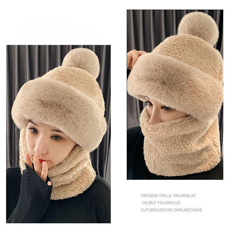 Autumn and Winter Hats, Scarves, Integrated Women's New Ear Protectors, Wool Hats, Parent-child Children's Warm Winter Knitted Hats