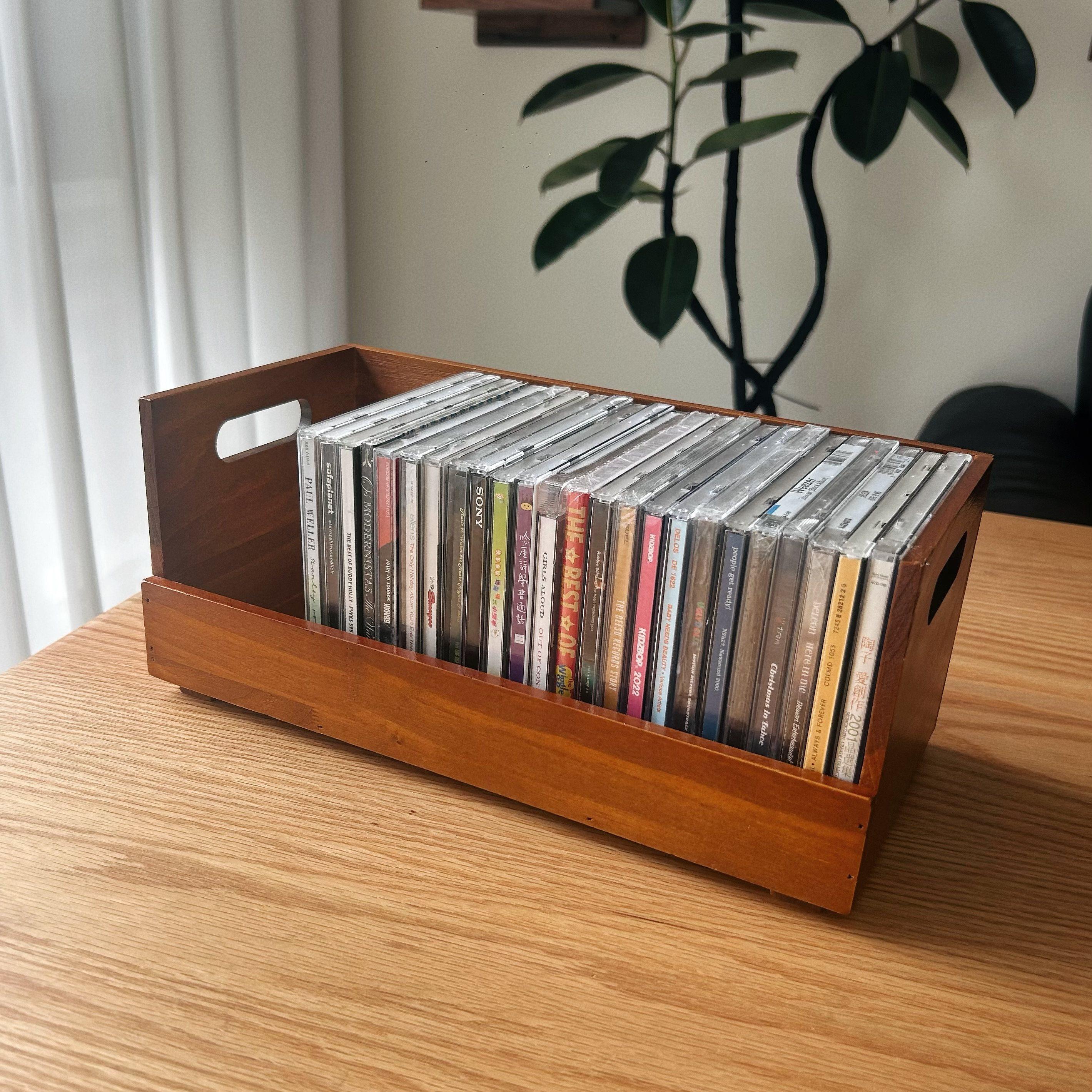 

Деревянный ящик для хранения CD Настольная полка-витрина из массива дерева для виниловых пластинок Коллекция альбомов Настенный держатель для домашнего офиса Декор