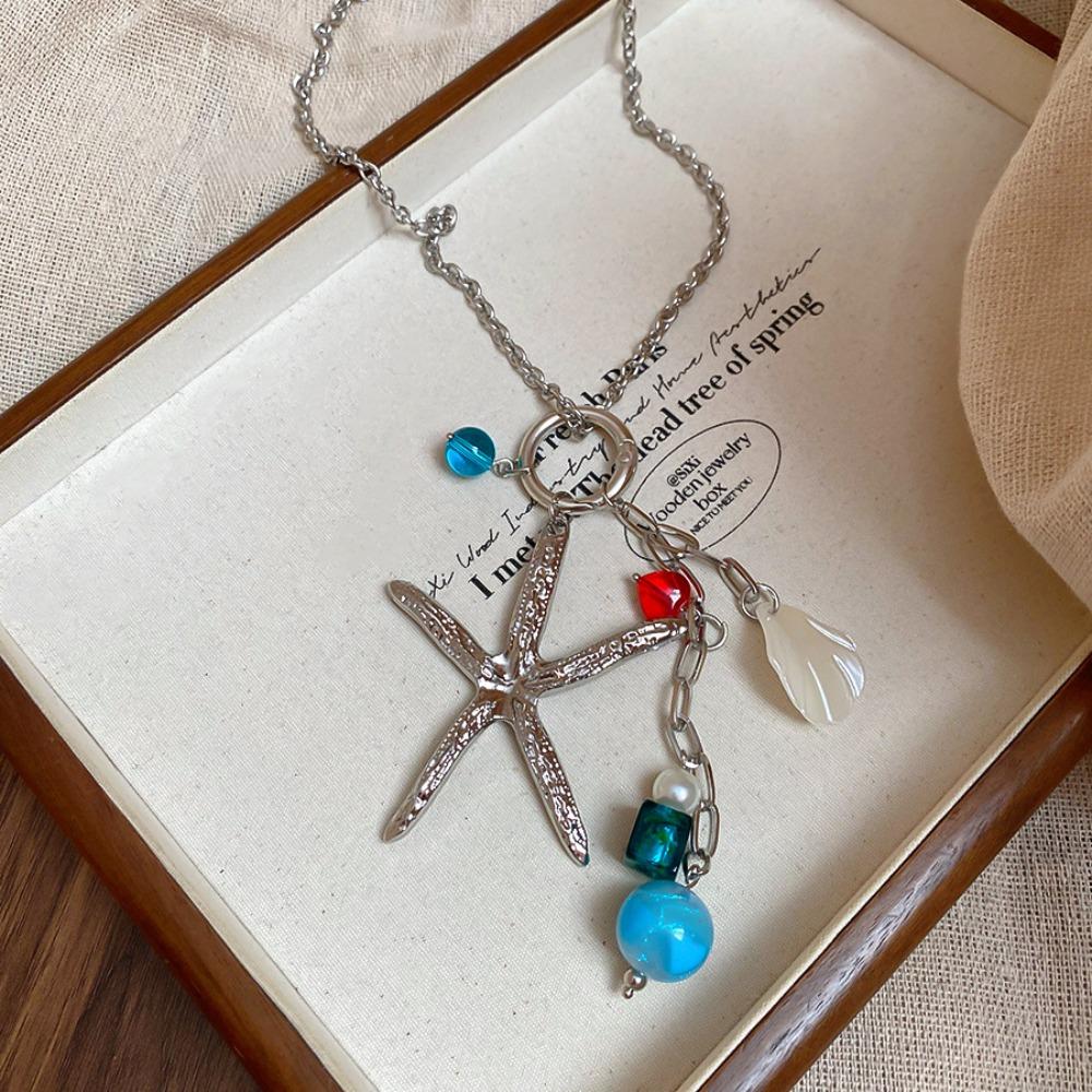 Zinc Zinc Alloy Y2K Shell Starfish Necklace Ornaments Starfish Beach Bracelet  Vacation