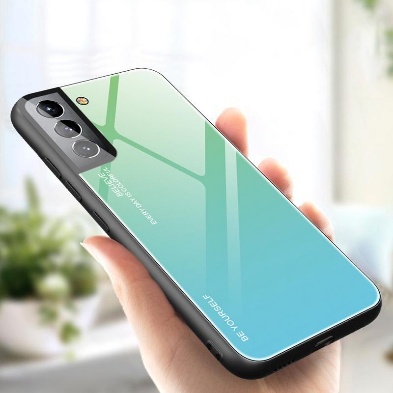 

Твердий чохол із градієнтним загартованим склом для Samsung S24 FE Galaxy S23 FE S22 Ultra S21 Plus S20 FE A55 A35 A15 A25 A54 A34 A14 A72 A33 A73 5G Samsung S23 FE зелений/світло-зелений колір