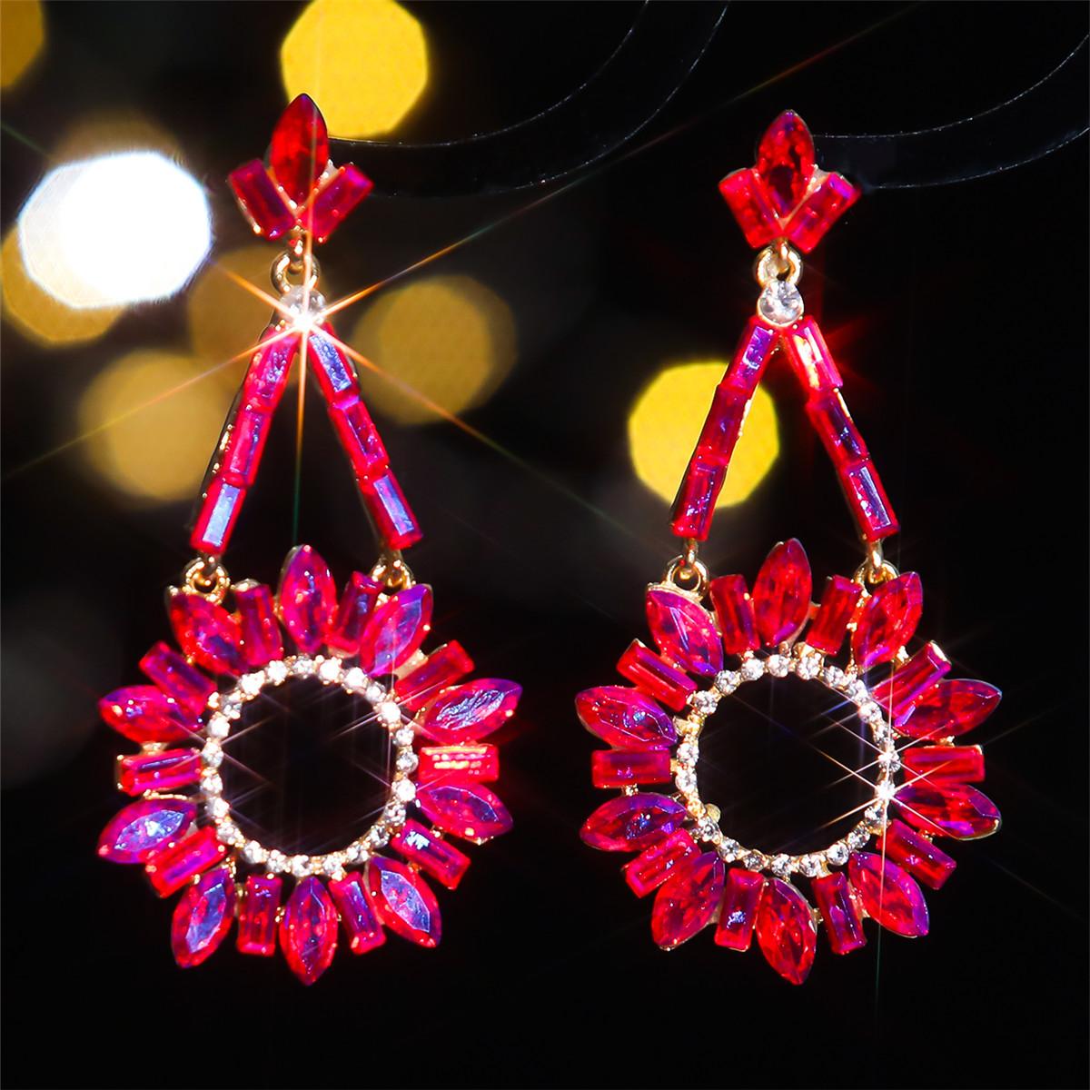 

Модные стеклянные серьги со стразами женские персонализированные преувеличенные серьги-цветы с кристаллами