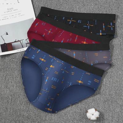Men's Summer Breathable Cotton Briefs - Trendy Printed Large Size