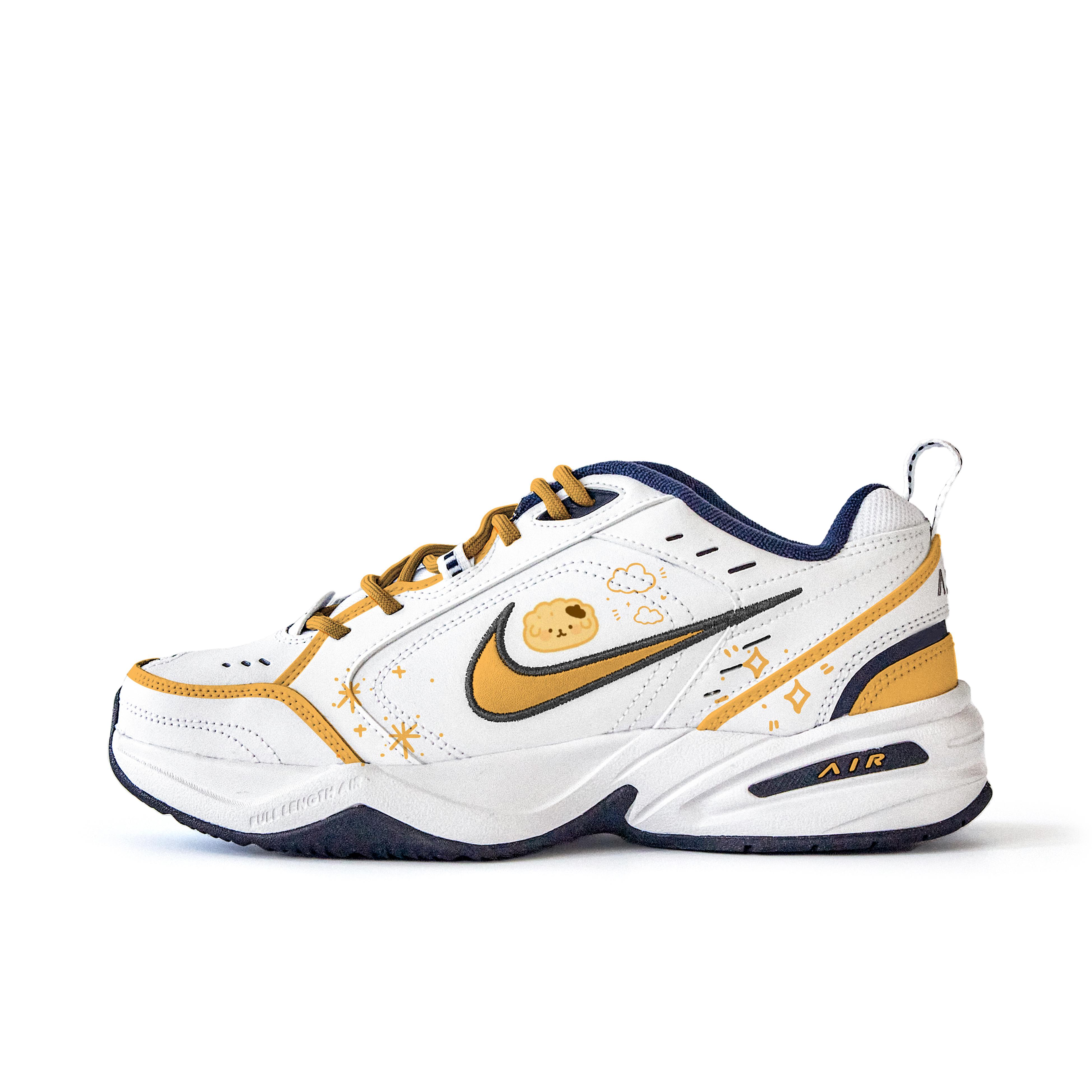 

Nike Air Monarch 4 Anti Slip Wear Resistant Low Top Chunky Sneakers Unisex White 415445-102 (Team746-) 44.5