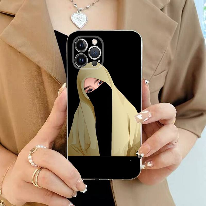 Islamic Muslim Hijabi Girls Womemen Phone Case For iPhone 11 12 13 14 Mini Pro Max XR X XS TPU Clear Case For 8 7 6 Plus SE 2020