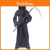 Fantasia Unisex Infantil Misteriosa de Ceifador do Terror Com Olhos Vermelhos Brilhantes e Foice Para Diversão de Halloween