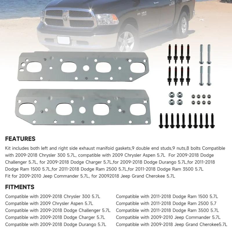 Exhaust Manifold Hardware and Gasket 57073 Kit For Select Models 5.7L HEMI V8 Engine Chrysler,Dodge, Jeep, Ram