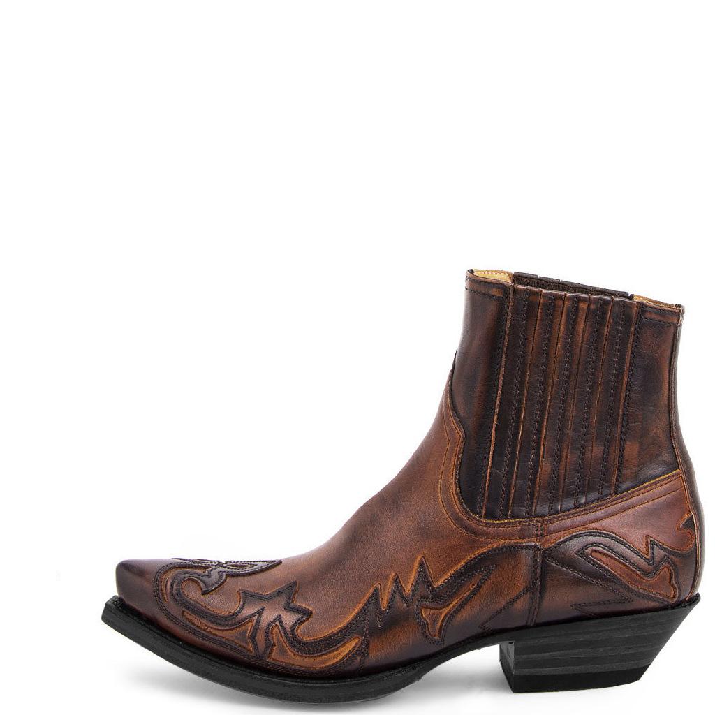 Fashion Men's Boots Handmade Ankle Boots Western Cowboy Boots Embroidery Pointed Shoes Unisex Wear-resistant Leather Boot Plus Size 48