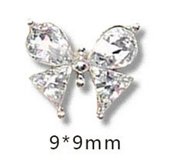Luxury Zirconia Butterfly & Snowflake Nail Art Rhinestones - Super Shiny Alloy Ornaments