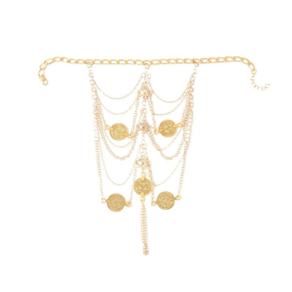 Exotic Retro Fashion Multi-layer Fringed Anklet Female, Metal Chain Instep Chain Cos Court Style Foot Decoration