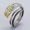 Retro Domineering Feather Eagle Spread Its Wings Open Ring Men's Ring