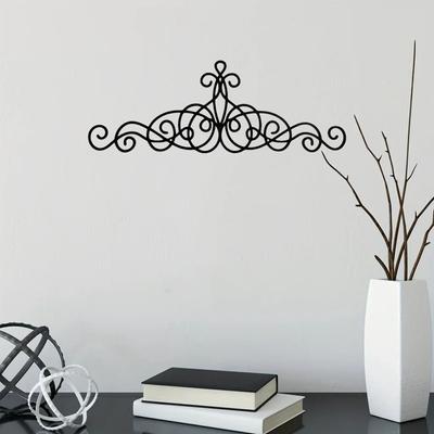 1 Stück Traditionelle Metallrolle Wandkunst Dekor - Rustikales Eisenmedaillon, schwarze Metallrolle Wandkunst