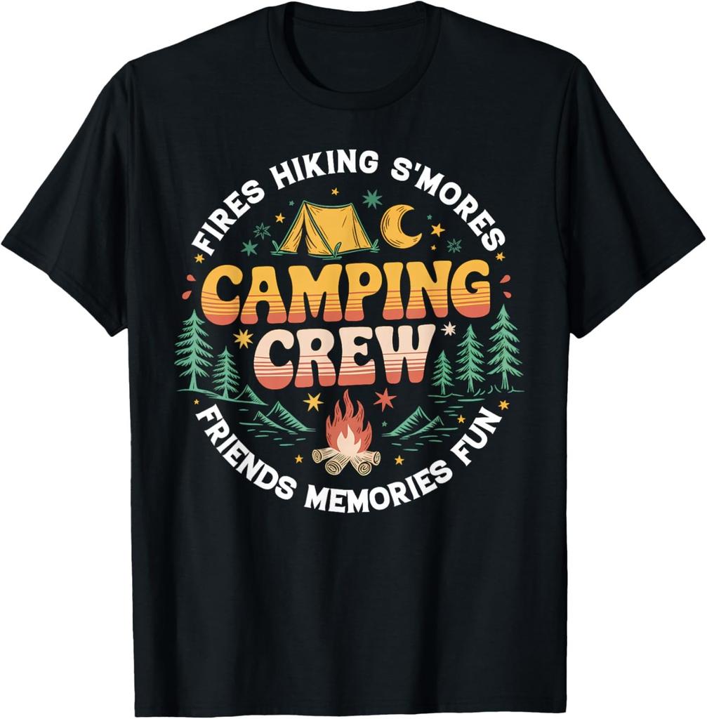 Camping Crew Family Matching Group Friends Men Women Kid T-Shirt