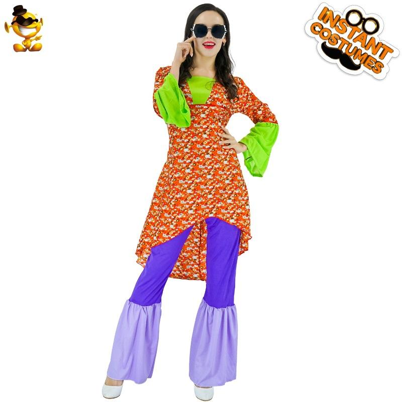 

Big Girl Hippie Costume Hippie Stage Show Party Cosplay Costume Distribution L