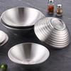 New 304 Stainless Steel Bamboo Hat Bowl Threaded Anti Scalding Ramen Bowl Double Japanese Bowl Rice Salad