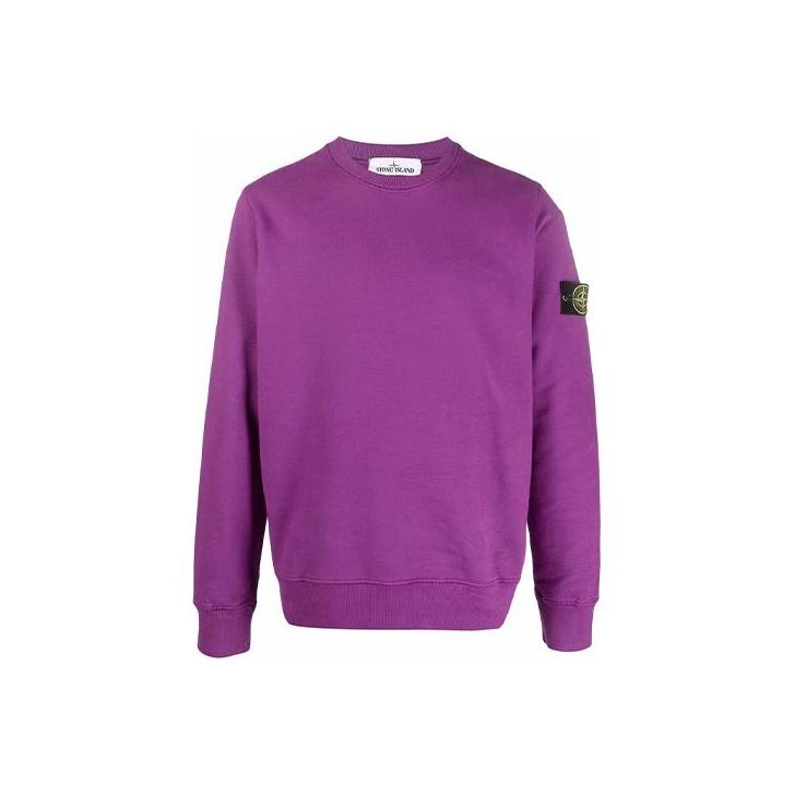 

Stone Island Badge Logo Crewneck Magenta Men Tops Purple 751563020-V0045 L