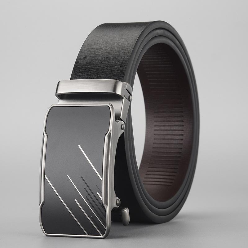 Belt Men'S High-End Business Leather Toothless Automatic Buckle Leather Men'S Belt