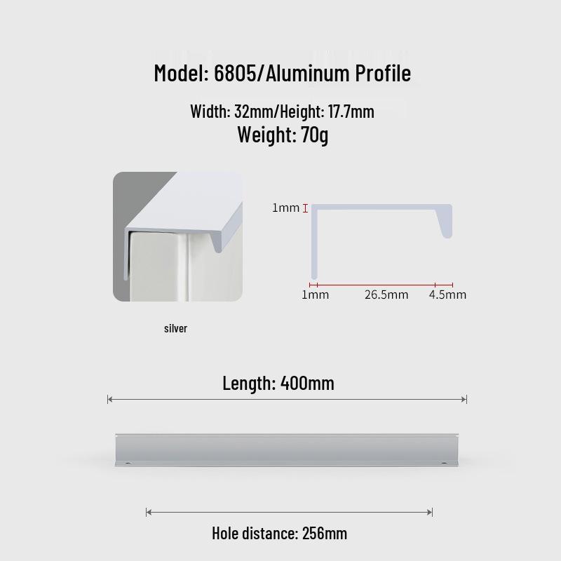 Modern Minimalist Black Invisible Handle for Cabinet Doors and Drawers