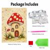 Mushroom House Pearl Art Kit with Frame 3D Sparkling Bead Canvas Relaxing Craft for Cozy Room Wall Decor, Elegant DIY Pearl Painting Home Art