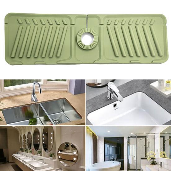 Vanyibro - Tapis De Robinet En Silicone Avec Pente - Anti-éclaboussures Et Auto-drainant - Pour évier De Cuisine Ou Salle De Bain - Beige